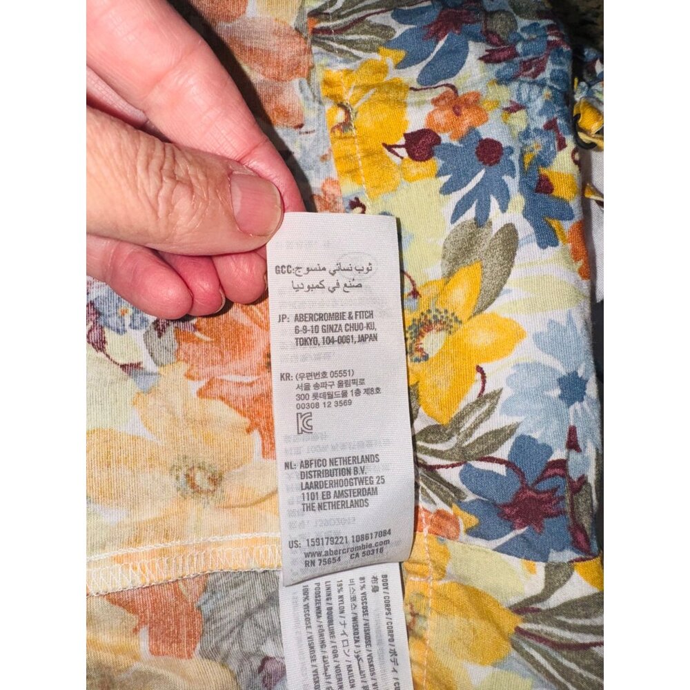 Abercrombie & Fitch Cottage Core Romantic Floral Cutout Maxi Sun Dress M Resort - Picture 9 of 11